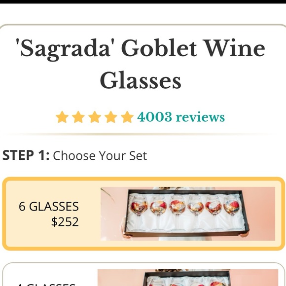 Cornet Barcelona Goblet Wine Glasses - Picture 5 of 5